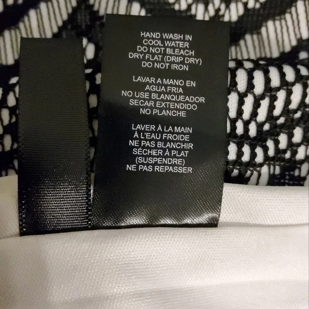 Jessica Simpson Black/White Eyelet Embroidered Lace Sleeveless Sheath Dress Sz8 - Picture 9 of 10